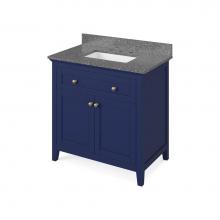 Jeffrey Alexander VKITCHA36BLBOR - 36'' Hale Blue Chatham Vanity, Boulder Cultured Marble Vanity Top, undermount rectangle