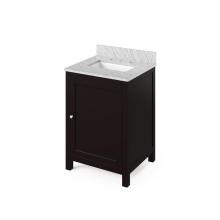 Jeffrey Alexander VKITAST24ESWCR - 24'' Espresso Astoria Vanity, White Carrara Marble Vanity Top, undermount rectangle bowl