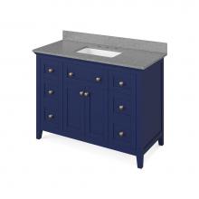 Jeffrey Alexander VKITCHA48BLSGR - 48'' Hale Blue Chatham Vanity, Steel Grey Cultured Marble Vanity Top, undermount rectang