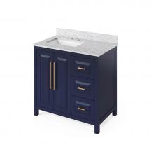 Jeffrey Alexander VN2CAD-36-BL-NT - 36'' Hale Blue Cade Vanity, left offset