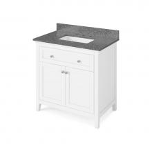 Jeffrey Alexander VKITCHA36WHBOR - 36'' White Chatham Vanity, Boulder Cultured Marble Vanity Top, undermount rectangle bowl