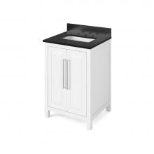 Jeffrey Alexander VKITCAD24WHBGR - 24'' White Cade Vanity, Black Granite Vanity Top, undermount rectangle bowl