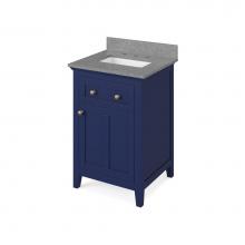 Jeffrey Alexander VKITCHA24BLSGR - 24'' Hale Blue Chatham Vanity, Steel Grey Cultured Marble Vanity Top, undermount rectang