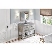 Jeffrey Alexander VKITWAV48WGSGR - 48'' Weathered Grey Wavecrest Vanity, Steel Grey Cultured Marble Vanity Top, Undermount