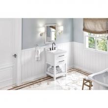 Jeffrey Alexander VN2WAV-24-WH-NT - 24'' White Wavecrest Vanity