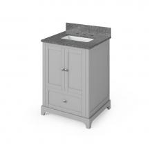 Jeffrey Alexander VKITADD24GRBOR - 24'' Grey Addington Vanity, Boulder Cultured Marble Vanity Top, undermount rectangle bow