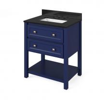 Jeffrey Alexander VKITADL30BLBGR - 30'' Hale Blue Adler Vanity, Black Granite Vanity Top, undermount rectangle bowl