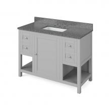 Jeffrey Alexander VKITAST48GRBOR - 48'' Grey Astoria Vanity, Boulder Cultured Marble Vanity Top, undermount rectangle bowl