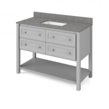 Jeffrey Alexander VKITADL48GRSGR - 48'' Grey Adler Vanity, Steel Grey Cultured Marble Vanity Top, undermount rectangle bowl