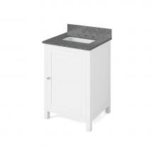 Jeffrey Alexander VKITAST24WHBOR - 24'' White Astoria Vanity, Boulder Cultured Marble Vanity Top, undermount rectangle bowl