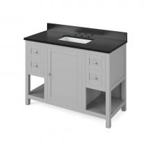 Jeffrey Alexander VKITAST48GRBGR - 48'' Grey Astoria Vanity, Black Granite Vanity Top, undermount rectangle bowl