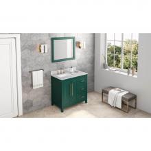 Jeffrey Alexander VN2CAD-36-GN-NT - 36'' Forest Green Cade Vanity, left offset