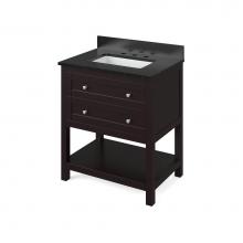 Jeffrey Alexander VKITAST30ESBGR - 30'' Espresso Astoria Vanity, Black Granite Vanity Top, undermount rectangle bowl