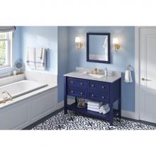 Jeffrey Alexander VKITADL48BLWCR - 48'' Hale Blue Adler Vanity, White Carrara Marble Vanity Top, undermount rectangle bowl