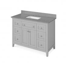 Jeffrey Alexander VKITCHA48GRSGR - 48'' Grey Chatham Vanity, Steel Grey Cultured Marble Vanity Top, undermount rectangle bo