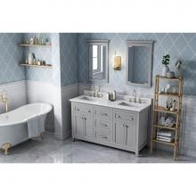 Jeffrey Alexander VN2CHA-60-GR-NT - 60'' Grey Chatham Vanity, double bowl