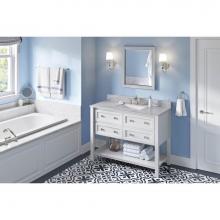 Jeffrey Alexander VKITADL48WHWCR - 48'' White Adler Vanity, White Carrara Marble Vanity Top, undermount rectangle bowl