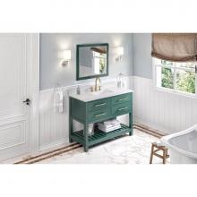 Jeffrey Alexander VN2WAV-48-GN-NT - 48'' Forest Green Wavecrest Vanity