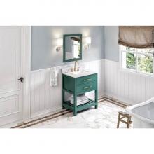 Jeffrey Alexander VN2WAV-30-GN-NT - 30'' Forest Green Wavecrest Vanity