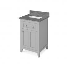 Jeffrey Alexander VKITCHA24GRBOR - 24'' Grey Chatham Vanity, Boulder Cultured Marble Vanity Top, undermount rectangle bowl