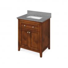 Jeffrey Alexander VKITCHA30CHSGR - 30'' Chocolate Chatham Vanity, Steel Grey Cultured Marble Vanity Top, undermount rectang