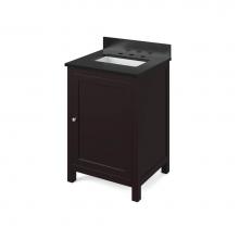 Jeffrey Alexander VKITAST24ESBGR - 24'' Espresso Astoria Vanity, Black Granite Vanity Top, undermount rectangle bowl