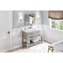 Jeffrey Alexander VKITWAV48WGLAR - 48'' Weathered Grey Wavecrest Vanity, Lavante Cultured Marble Vessel Vanity Top, Integra