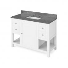 Jeffrey Alexander VKITAST48WHBOR - 48'' White Astoria Vanity, Boulder Cultured Marble Vanity Top, undermount rectangle bowl