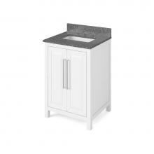 Jeffrey Alexander VKITCAD24WHBOR - 24'' White Cade Vanity, Boulder Cultured Marble Vanity Top, undermount rectangle bowl