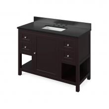 Jeffrey Alexander VKITAST48ESBGR - 48'' Espresso Astoria Vanity, Black Granite Vanity Top, undermount rectangle bowl