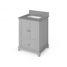 Jeffrey Alexander VKITADD24GRSGR - 24'' Grey Addington Vanity, Steel Grey Cultured Marble Vanity Top, undermount rectangle