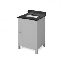 Jeffrey Alexander VKITAST24GRBGR - 24'' Grey Astoria Vanity, Black Granite Vanity Top, undermount rectangle bowl