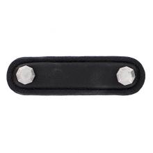Vicenza Designs K1162-3-SN-BL - Archimedes, Pull, Leather, 3 Inch, Black, Satin Nickel