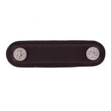 Vicenza Designs K1166-3-SN-BR - San Michele, Pull, Leather, 3 Inch, Brown, Satin Nickel