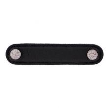 Vicenza Designs K1166-4-SN-BL - San Michele, Pull, Leather, 4 Inch, Black, Satin Nickel