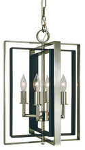 Framburg 4860 PN/MBLACK - 4-Light Polished Nickel/Matte Black Symmetry Mini Chandelier