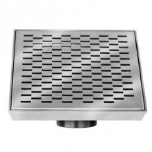 QM Drain 33.300.04 PS - Delmar Series. Delta Line. 4'' Square Drain. Polished fin.