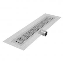 QM Drain 33.200.48FSO ST - Delmar Series. 48'' Standard length Side Outlet linear drain. Kai Line. Satin