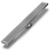 QM Drain 33.300.48 ST - Delmar Series. 48'' Standard length Plain Edge linear drain. Delta Line. Satin