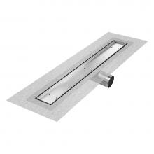 QM Drain 33.500.32FSO ST - Delmar Series. 32'' Standard length Side Outlet linear drain. Mist (Tile-in) Line. Satin