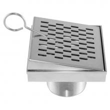 QM Drain 33.300.00 - Delmar Series. Delta Line. 4'' Square Drain. Satin fin.