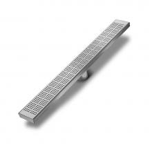 QM Drain 33.200.58 ST - Delmar Series. 58'' Standard length Plain Edge linear drain. Kai Line. Satin