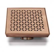 QM Drain 33.400.00 - Delmar Series. Lotus Line. 4'' Square Drain. Bronze fin.