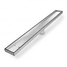 QM Drain 33.500.36 ST - Delmar Series. 36'' Standard length Plain Edge linear drain. Mist (Tile-in) Line. Satin