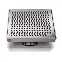 QM Drain 33.100.01 - Delmar Series. Nami Line. 5 3/4'' Square Drain. Satin fin.