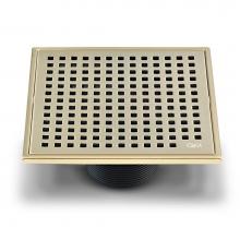 QM Drain 88.100.10 - Lagos Series. Mira Line. 5 3/4'' Square Drain. Gold fin.