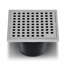 QM Drain 88.100.01 - Lagos Series. Mira Line. 4'' Square Drain. Satin fin.