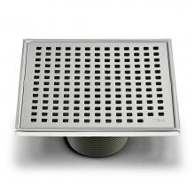 QM Drain 88.100.02 - Lagos Series. Mira Line. 5 3/4'' Square Drain. Satin fin.