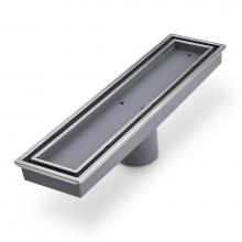 QM Drain 88.L300.01 - Lagos Series. Veil Line. Linear Drain 12'' x 3''. Satin fin.