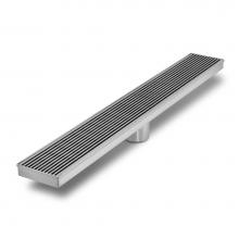 QM Drain 33.700.36 ST - Delmar Series. 36'' Standard length Plain Edge linear drain. Wedgewire Line. Satin